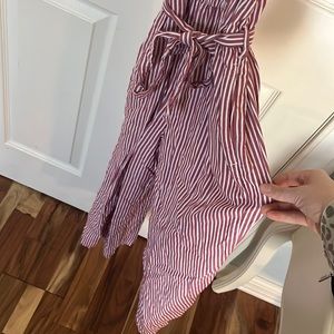 Abercrombie Kids Pink/White Striped Jumpsuit